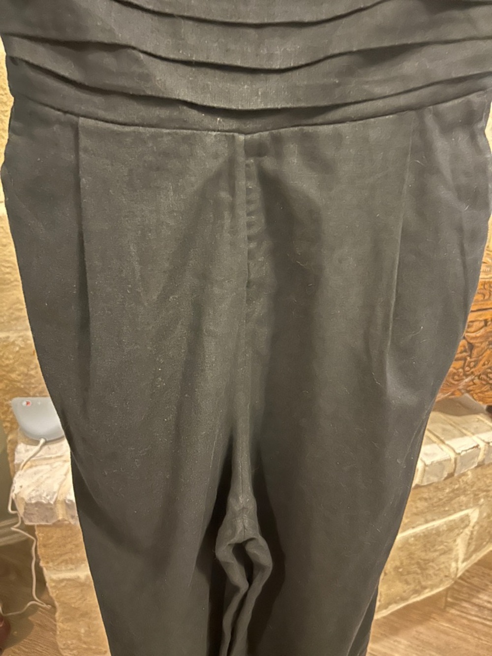 Abercrombie & Fitch Black Strapless Wide-Leg Jumpsuit- Linen and Cotton Blend - Picture 5 of 16
